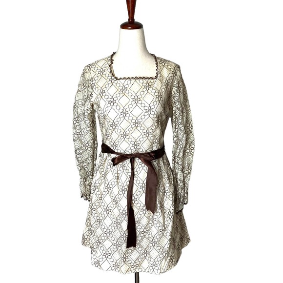 Vintage 1960s Bobbi Brooks Lace Mini Dress S/M - Picture 1 of 10